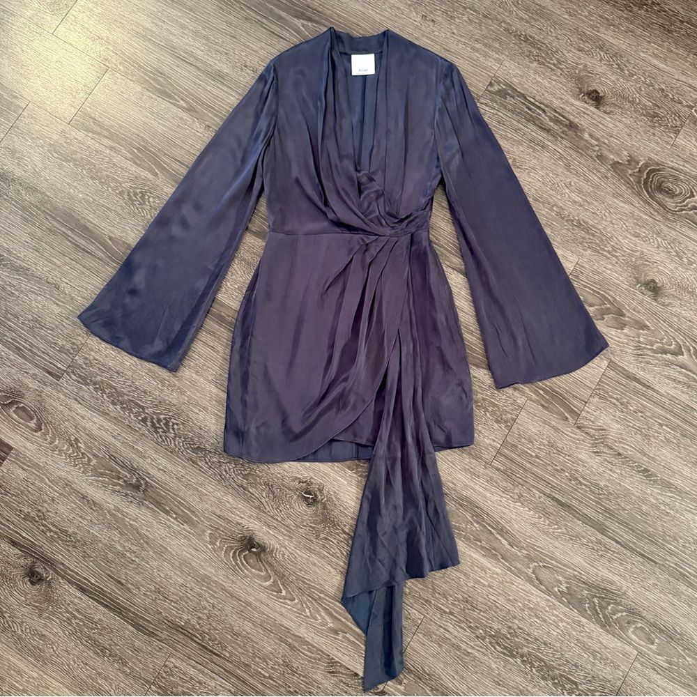 Acler Martin Flute-Sleeve Dress In Midnight